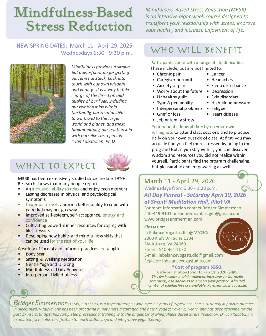 MBSR-Flyer-Spring Mindfulness-Based Stress Reduction course